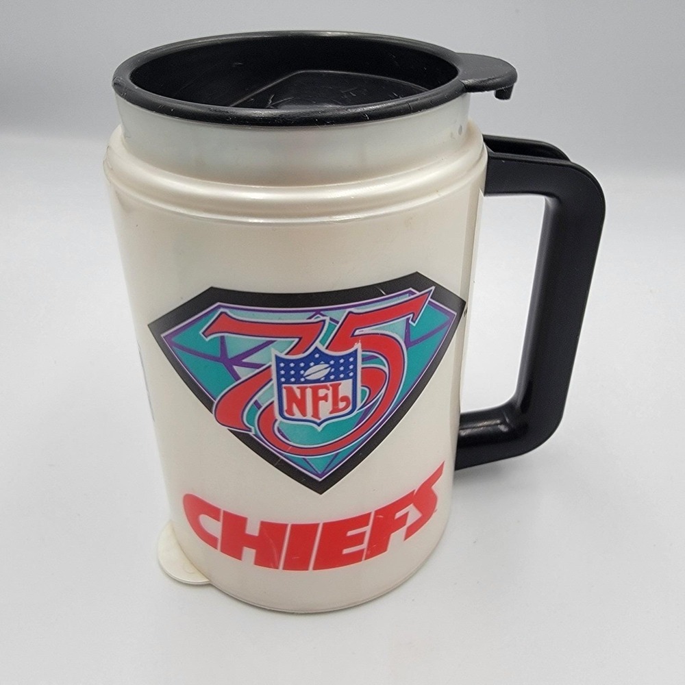 Kansas City Chiefs Vintage Whirley Mug KC Football NFL‎ Plastic Refill USA 90s